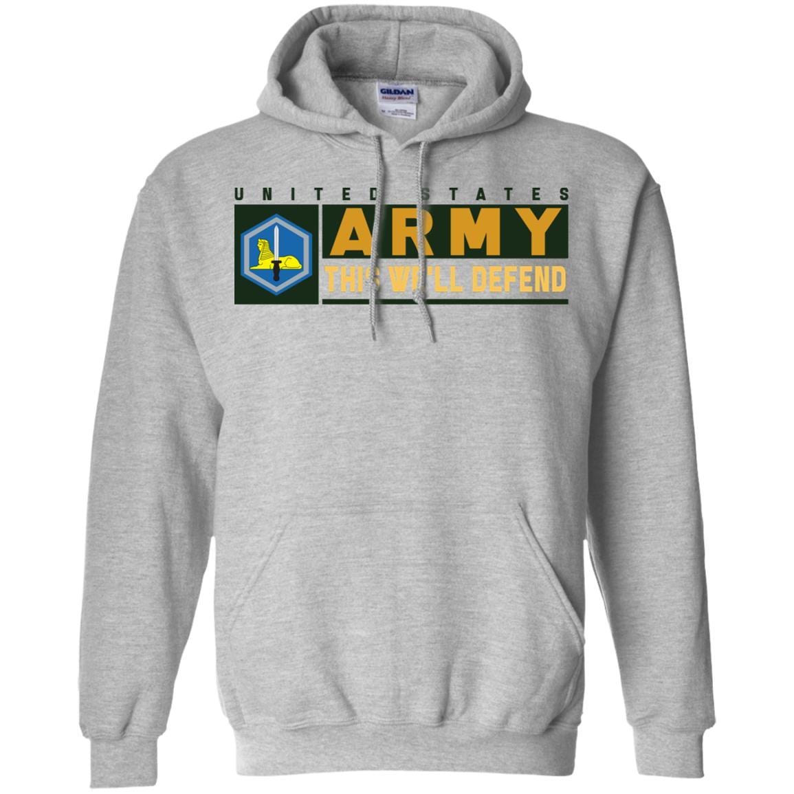 US Army 66TH MILITARY INTELLIGENCE BRIGADE- This We'll Defend T-Shirt On Front For Men-TShirt-Army-Veterans Nation