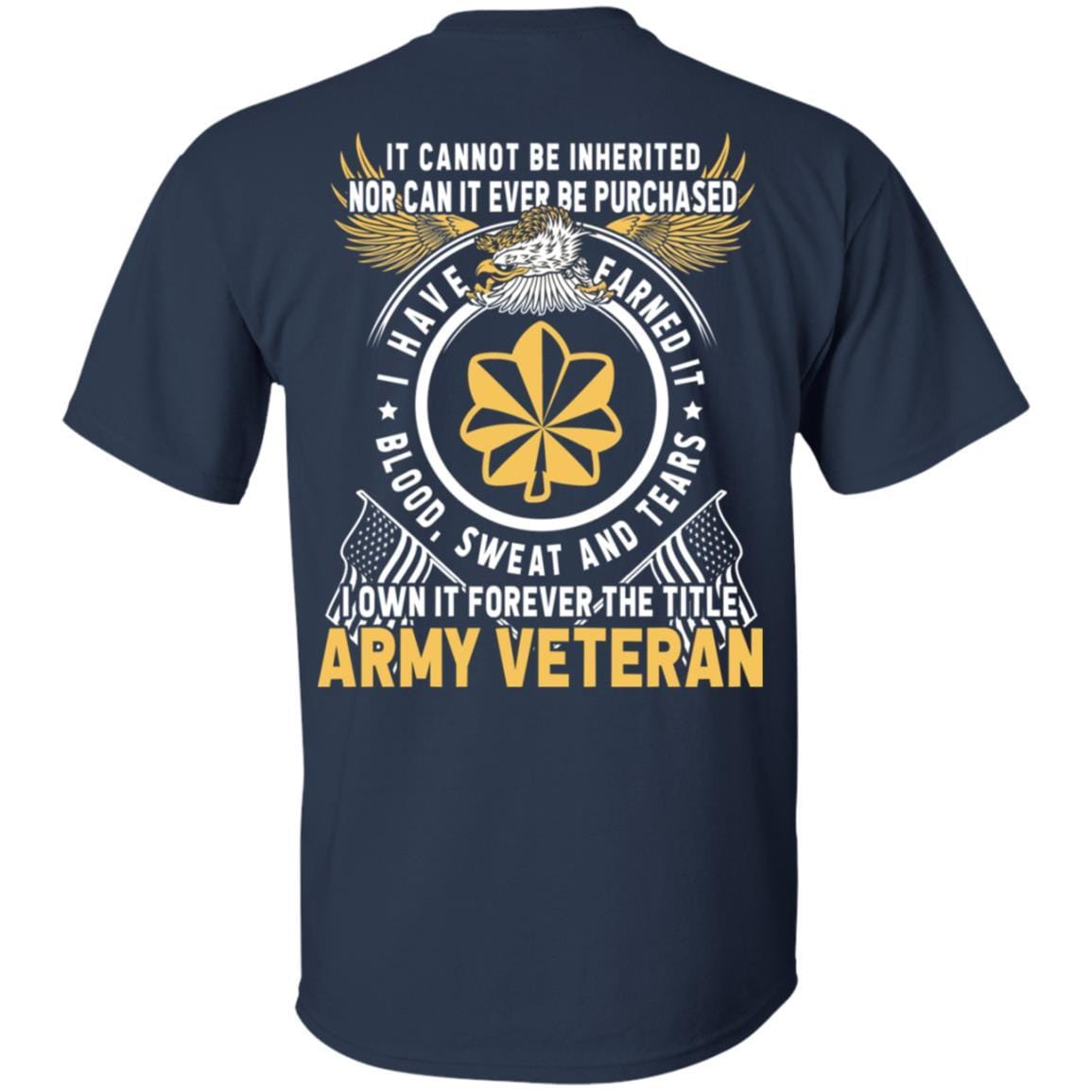 US Army O-4 Major O4 MAJ Field Officer Ranks T-Shirt For Men On Back-TShirt-Army-Veterans Nation