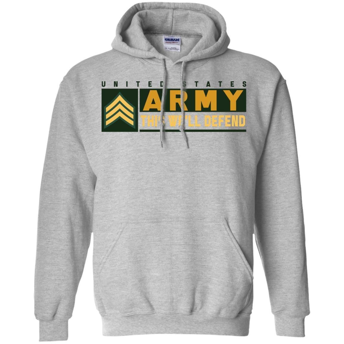 US Army E-5 SGT This We Will Defend T-Shirt On Front For Men-TShirt-Army-Veterans Nation
