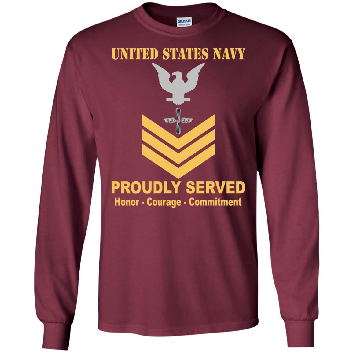 U.S Navy Aviation machinist's mate Navy AD E-6 Rating Badges Proudly Served T-Shirt For Men On Front-TShirt-Navy-Veterans Nation
