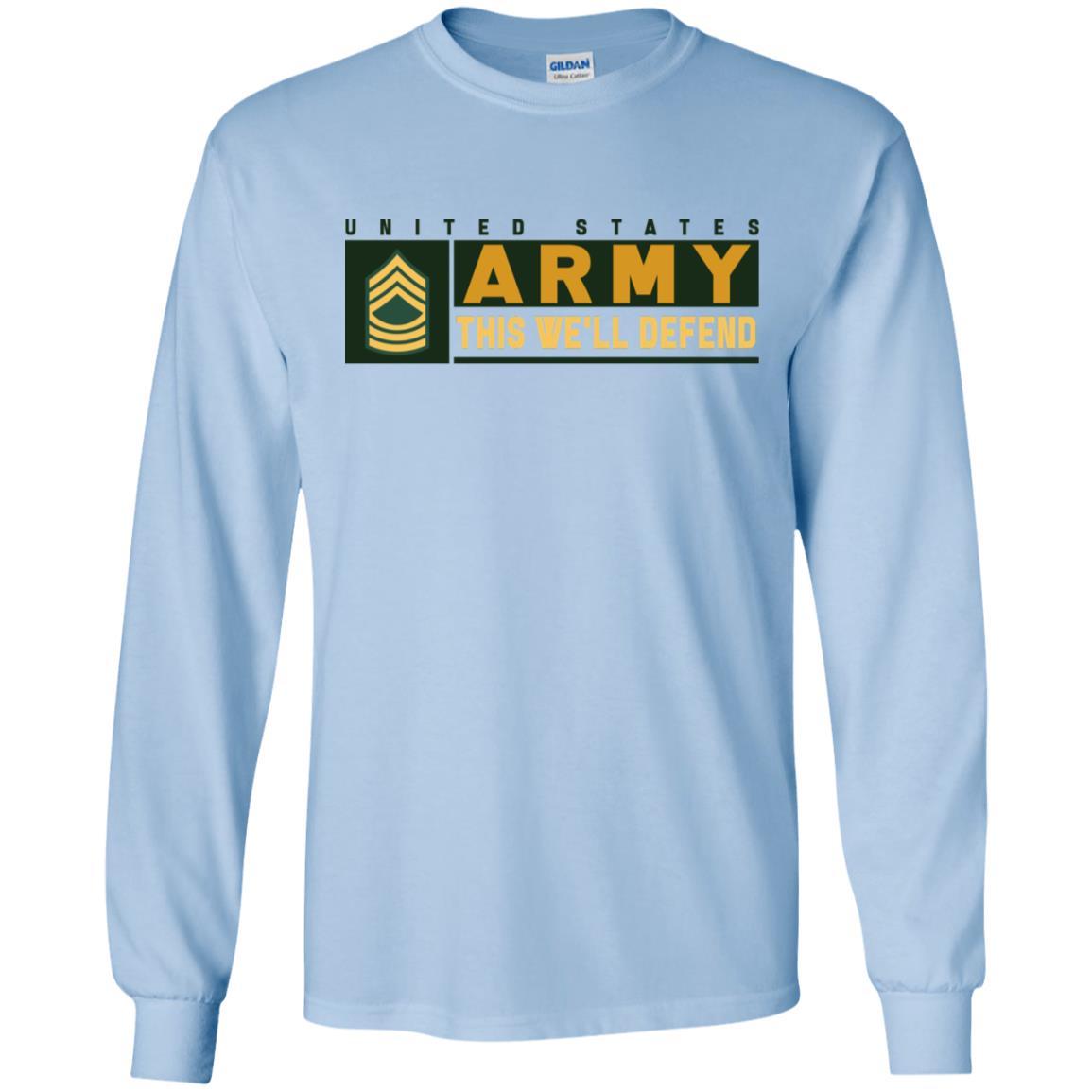 US Army E-8 MSG This We Will Defend T-Shirt On Front For Men-TShirt-Army-Veterans Nation