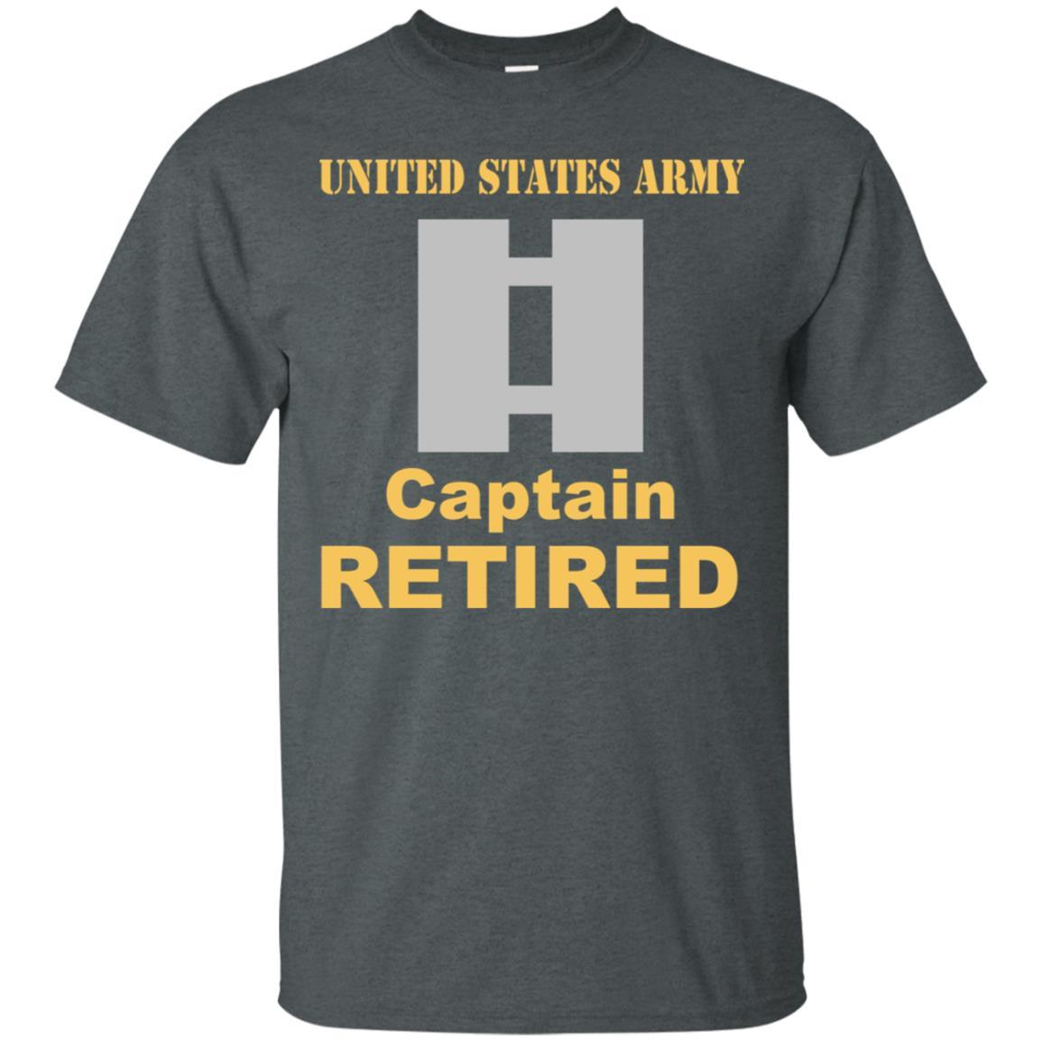 US Army O-3 Captain O3 CPT Commissioned Officer Retired Men T Shirt On Front-TShirt-Army-Veterans Nation