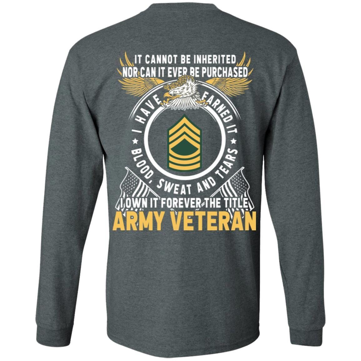 US Army E-8 Master Sergeant E8 MSG Noncommissioned Officer Ranks T-Shirt For Men On Back-TShirt-Army-Veterans Nation