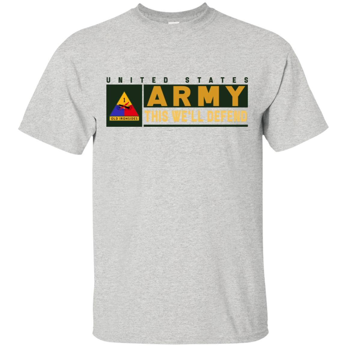 US Army 1st Armored Division- This We'll Defend T-Shirt On Front For Men-TShirt-Army-Veterans Nation