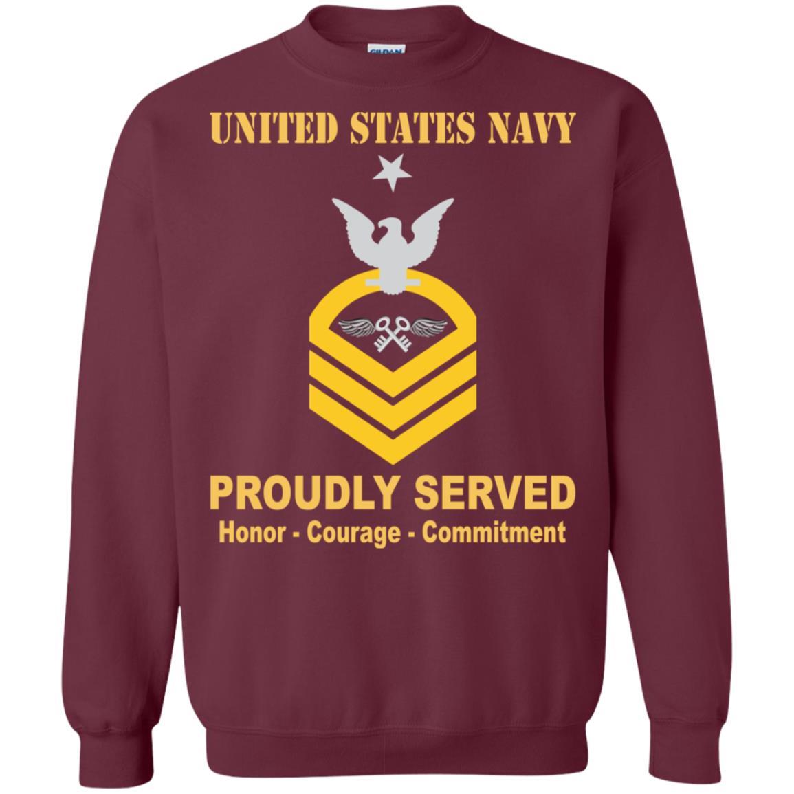 Navy Aviation Storekeeper Navy AK E-8 Rating Badges Proudly Served T-Shirt For Men On Front-TShirt-Navy-Veterans Nation