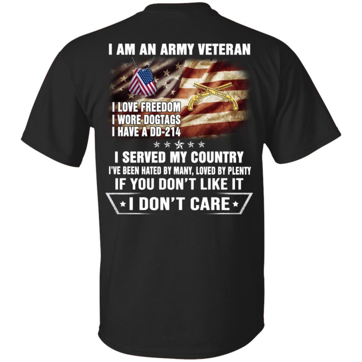 T-Shirt "I Am An Army Military Police Corps Veteran" On Back-TShirt-Army-Veterans Nation