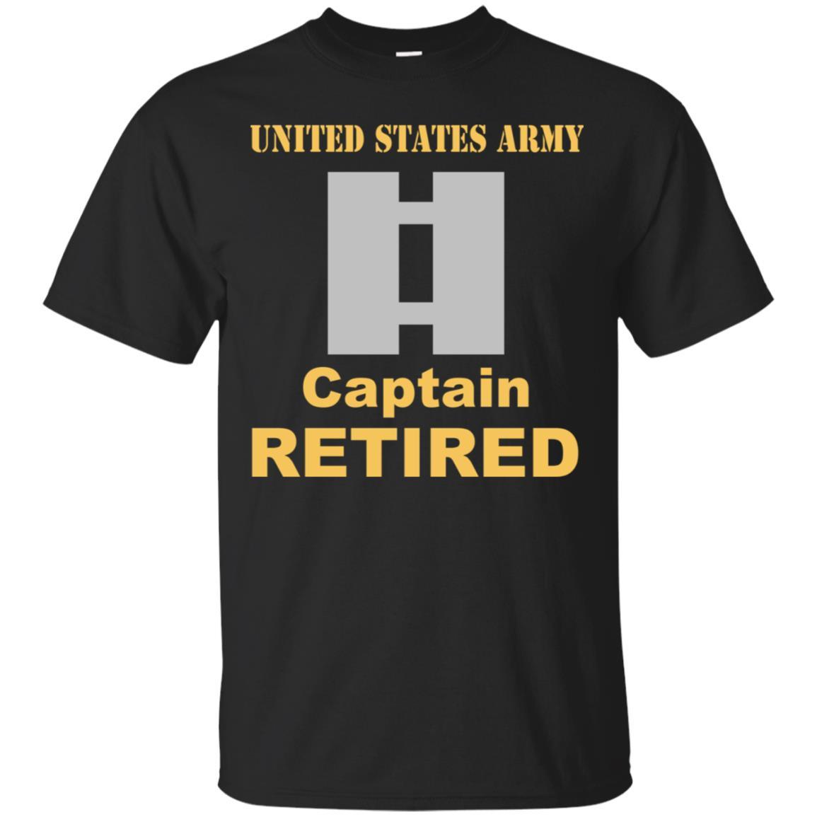 US Army O-3 Captain O3 CPT Commissioned Officer Retired Men T Shirt On Front-TShirt-Army-Veterans Nation