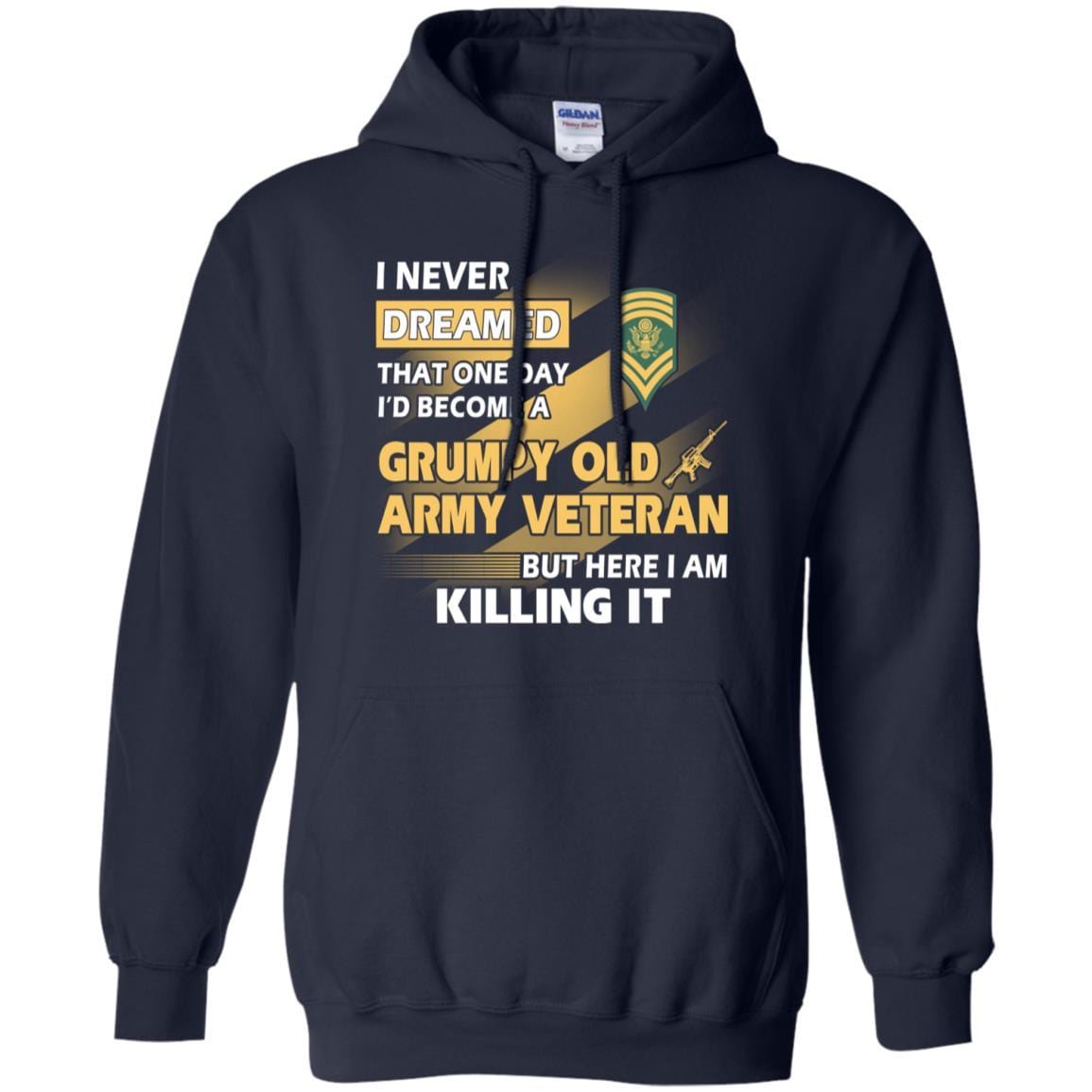 US Army T-Shirt "Grumpy Old Veteran" E-9 SPC(SP9) On Front-TShirt-Army-Veterans Nation