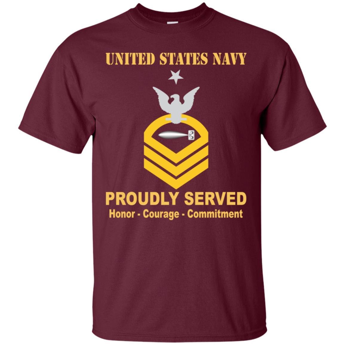 U.S Navy Torpedoman's mate Navy TM E-8 Rating Badges Proudly Served T-Shirt For Men On Front-TShirt-Navy-Veterans Nation