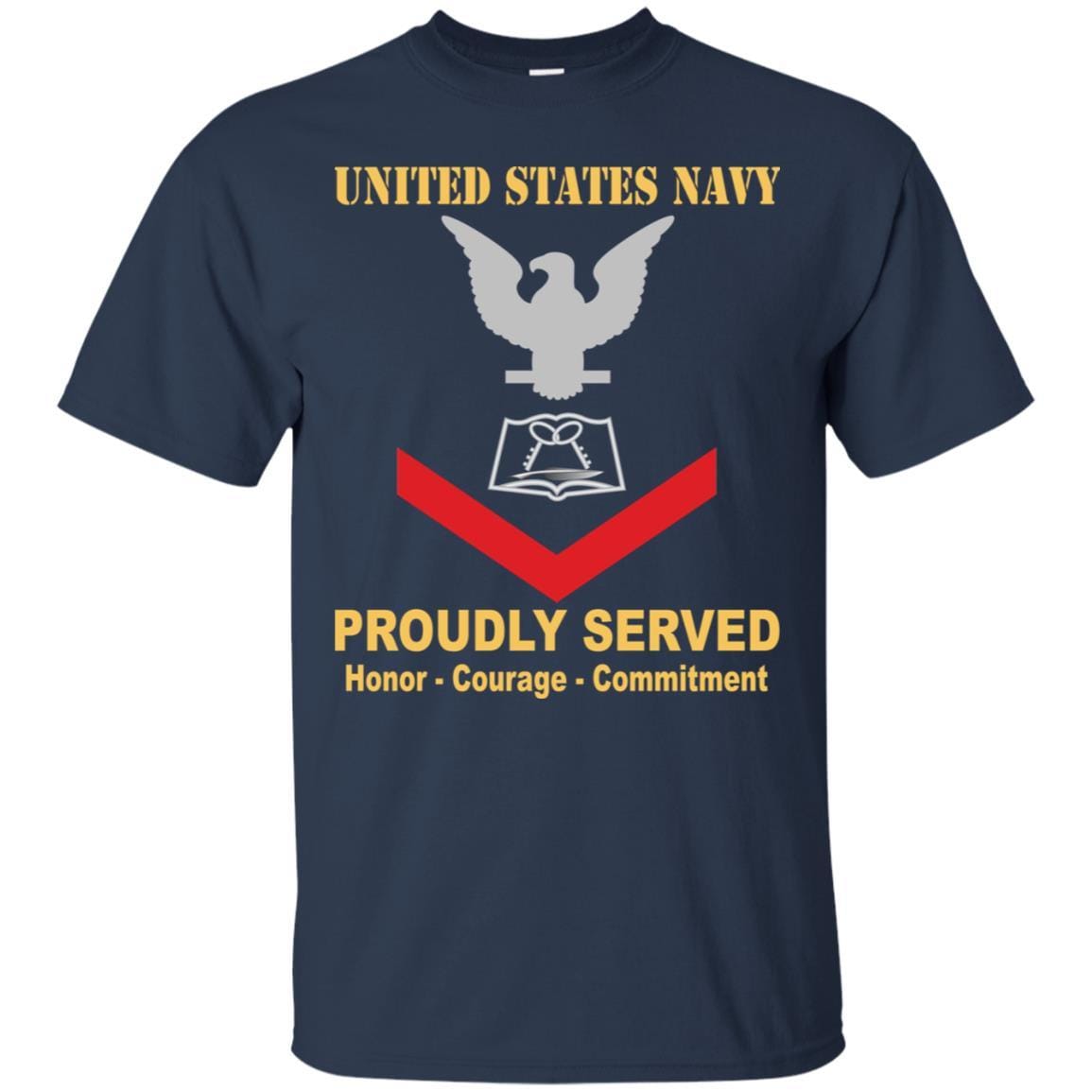 Navy Culinary Specialist Navy CS E-4 Rating Badges Proudly Served T-Shirt For Men On Front-TShirt-Navy-Veterans Nation