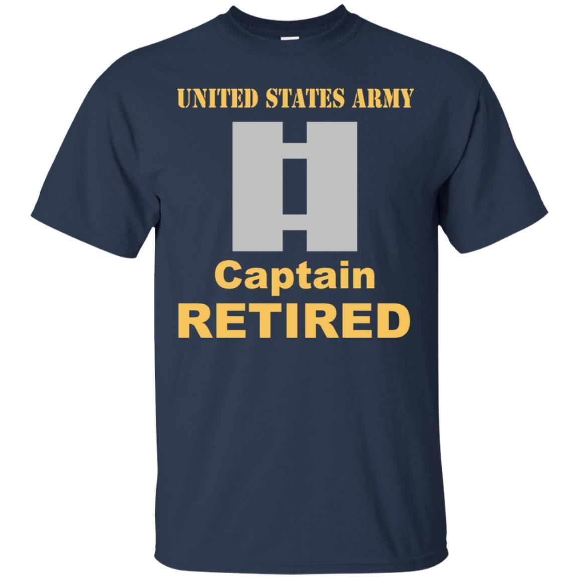 US Army O-3 Captain O3 CPT Commissioned Officer Retired Men T Shirt On Front-TShirt-Army-Veterans Nation