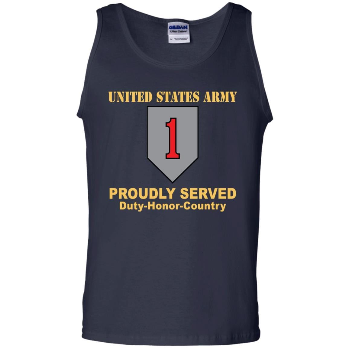 US ARMY 1ST INFANTRY DIVISION- Proudly Served T-Shirt On Front For Men-TShirt-Army-Veterans Nation