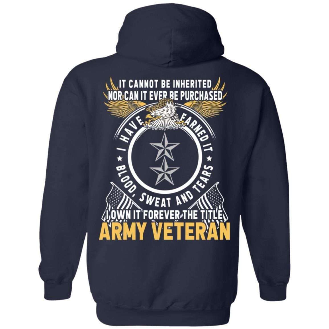 US Army O-8 Major General O8 MG General Officer Ranks T-Shirt For Men On Back-TShirt-Army-Veterans Nation