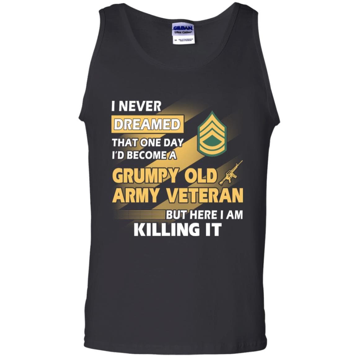 US Army T-Shirt "Grumpy Old Veteran" E-7 Sergeant First Class(SFC) On Front-TShirt-Army-Veterans Nation