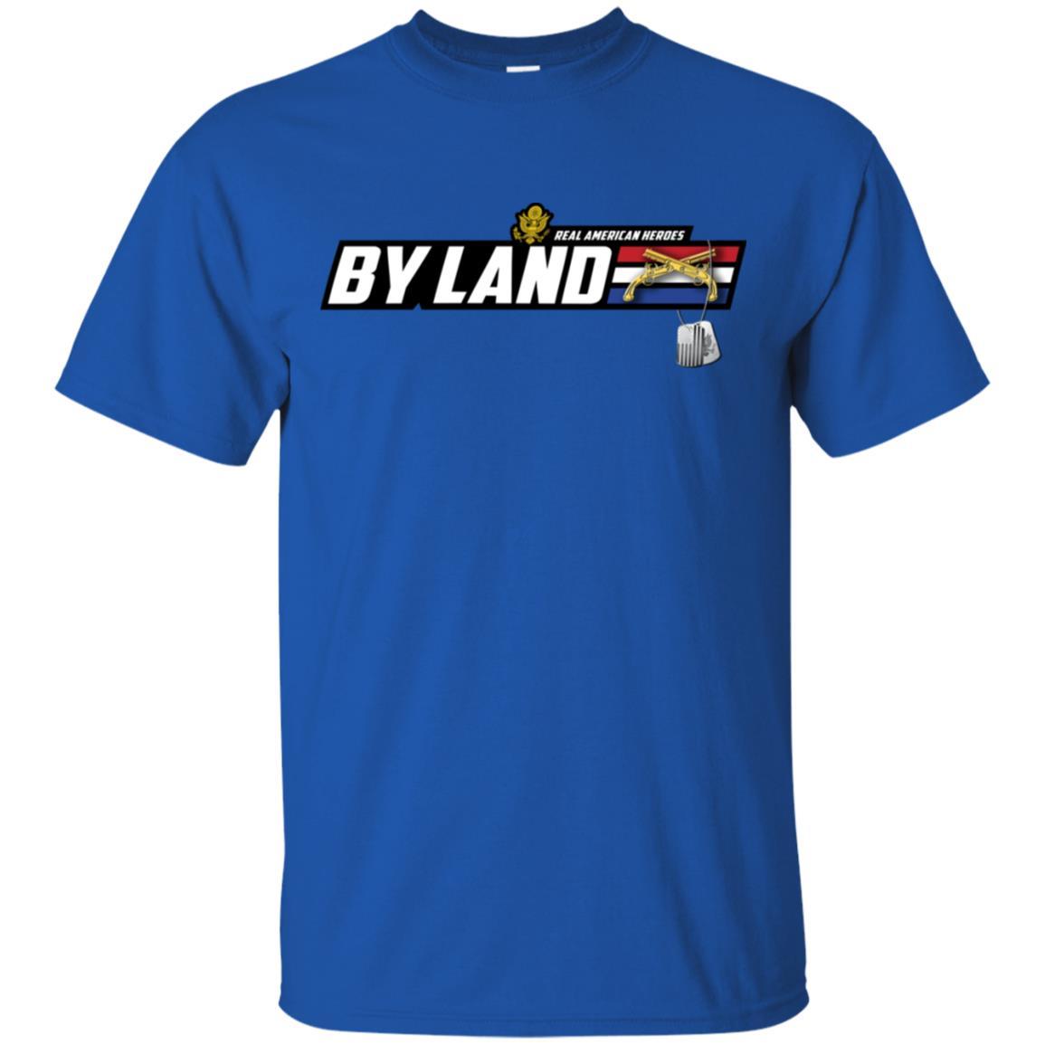 US Army T-Shirt "Military Police Corps Real American Heroes By Land" On Front-TShirt-Army-Veterans Nation