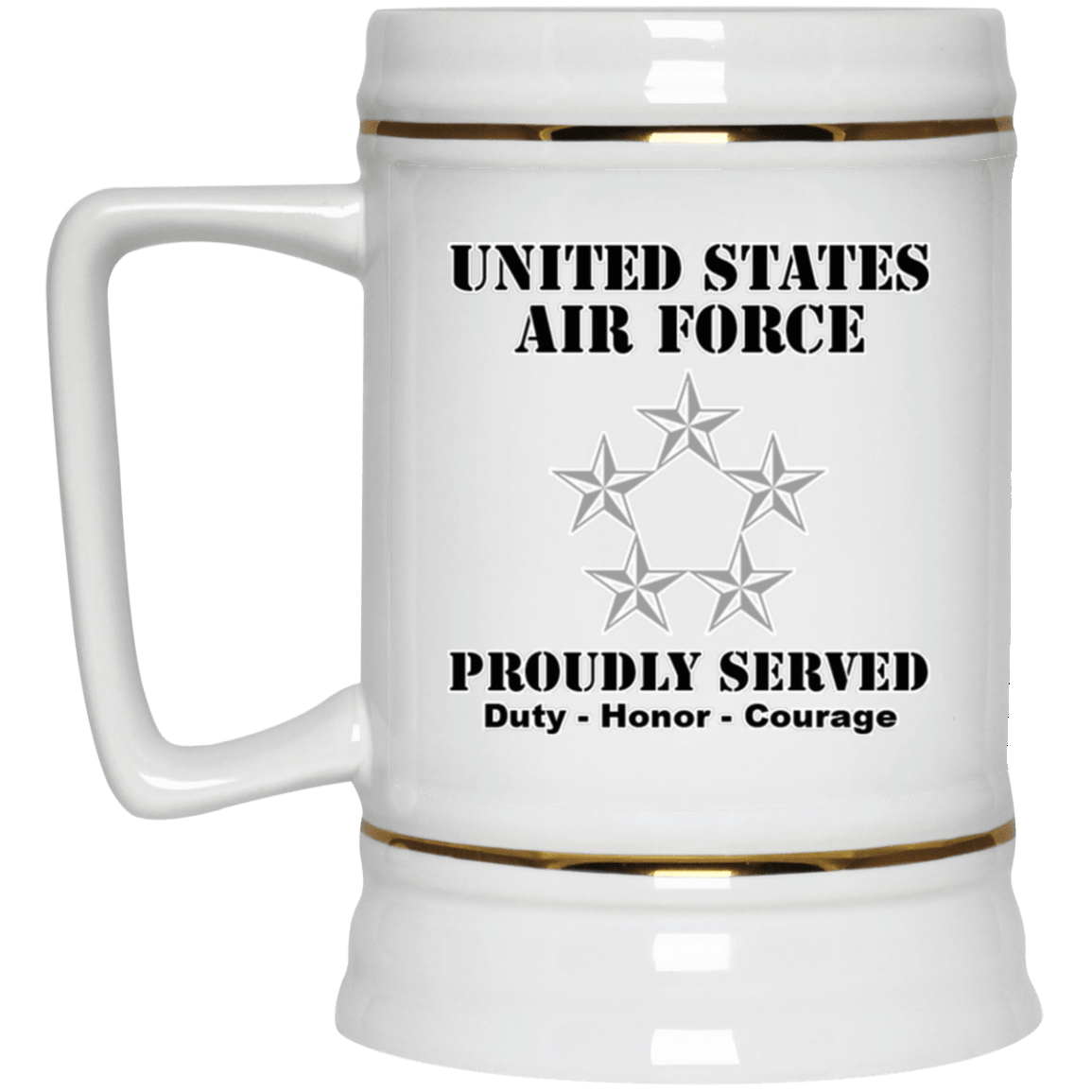 US Air Force O-10 General of the Air Force GAF O10 General Officer Ranks White Coffee Mug - Stainless Travel Mug-Mug-USAF-Ranks-Veterans Nation