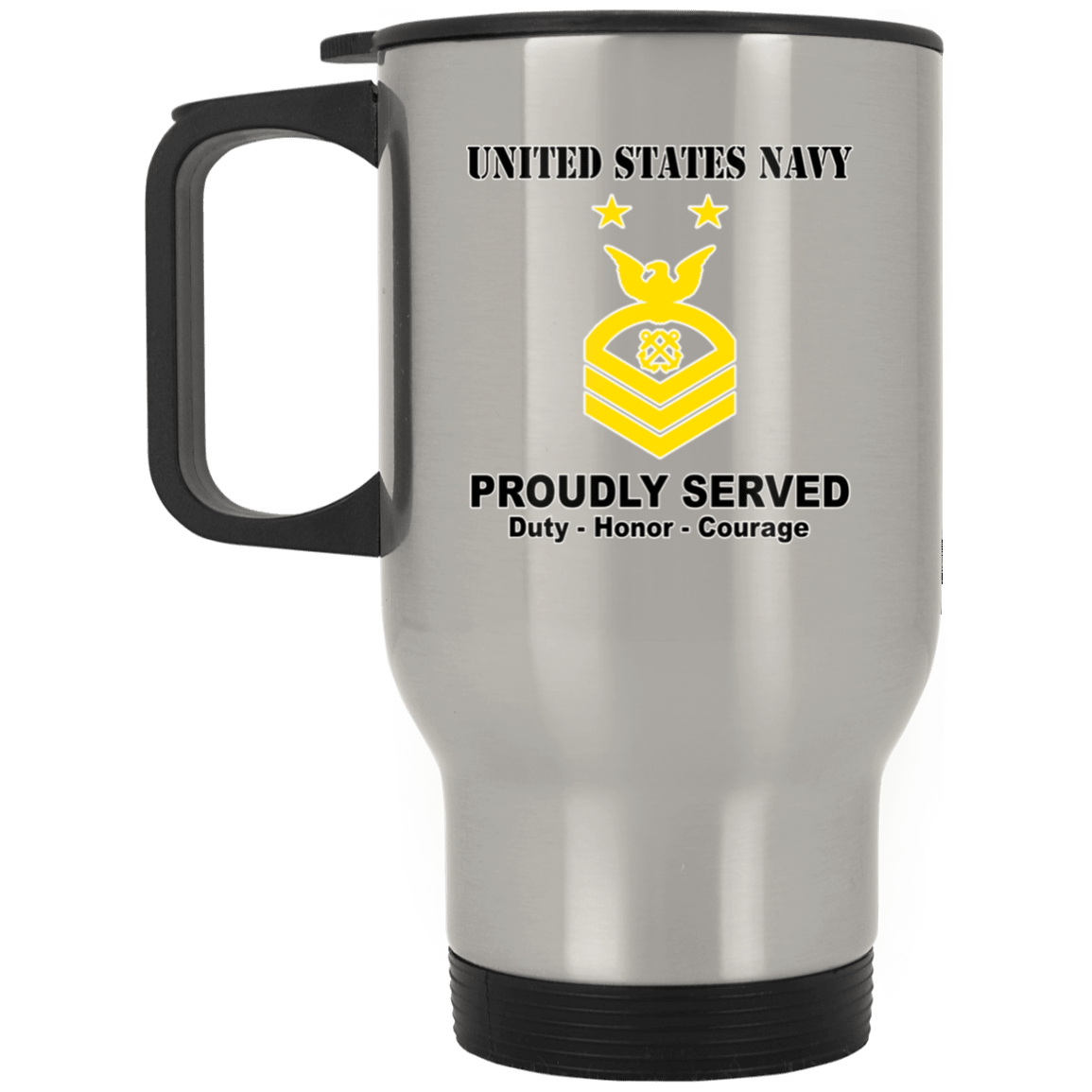 US Navy E-9 Master Chief Petty Officer E9 MCPO Senior Noncommissioned Officer Ranks T shirt White Coffee Mug - Stainless Travel Mug-Mug-Navy-Collar-Veterans Nation