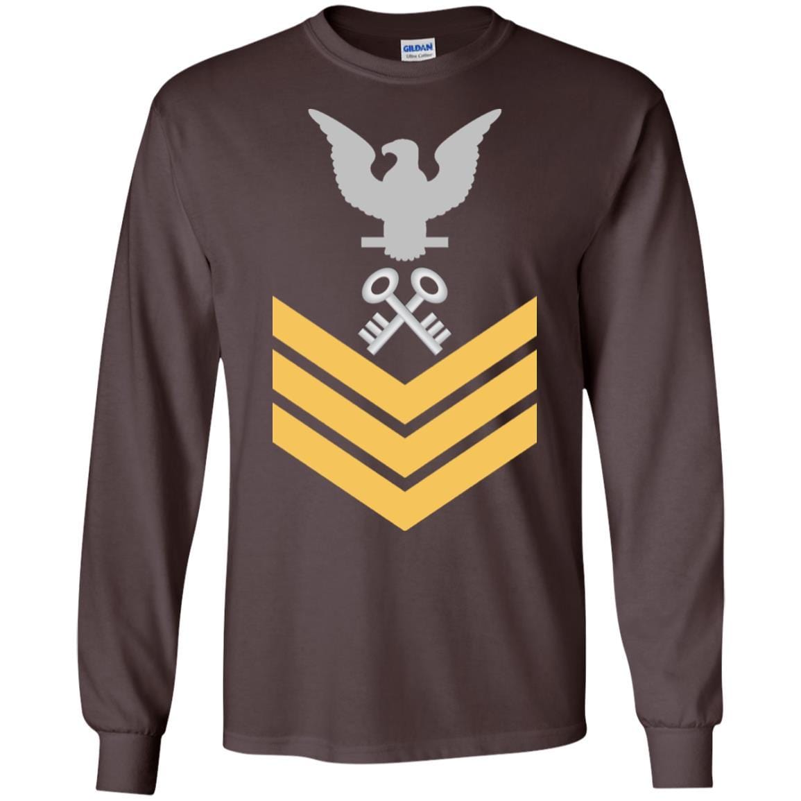 Military T-Shirt "Navy Storekeeper Navy SK E-6 Rating Badges On" Front For Men-TShirt-General-Veterans Nation