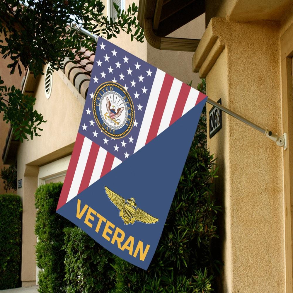 US Navy Naval Aviator Veteran House Flag 28 inches x 40 inches Twin-Side Printing-HouseFlag-Navy-Badge-Veterans Nation