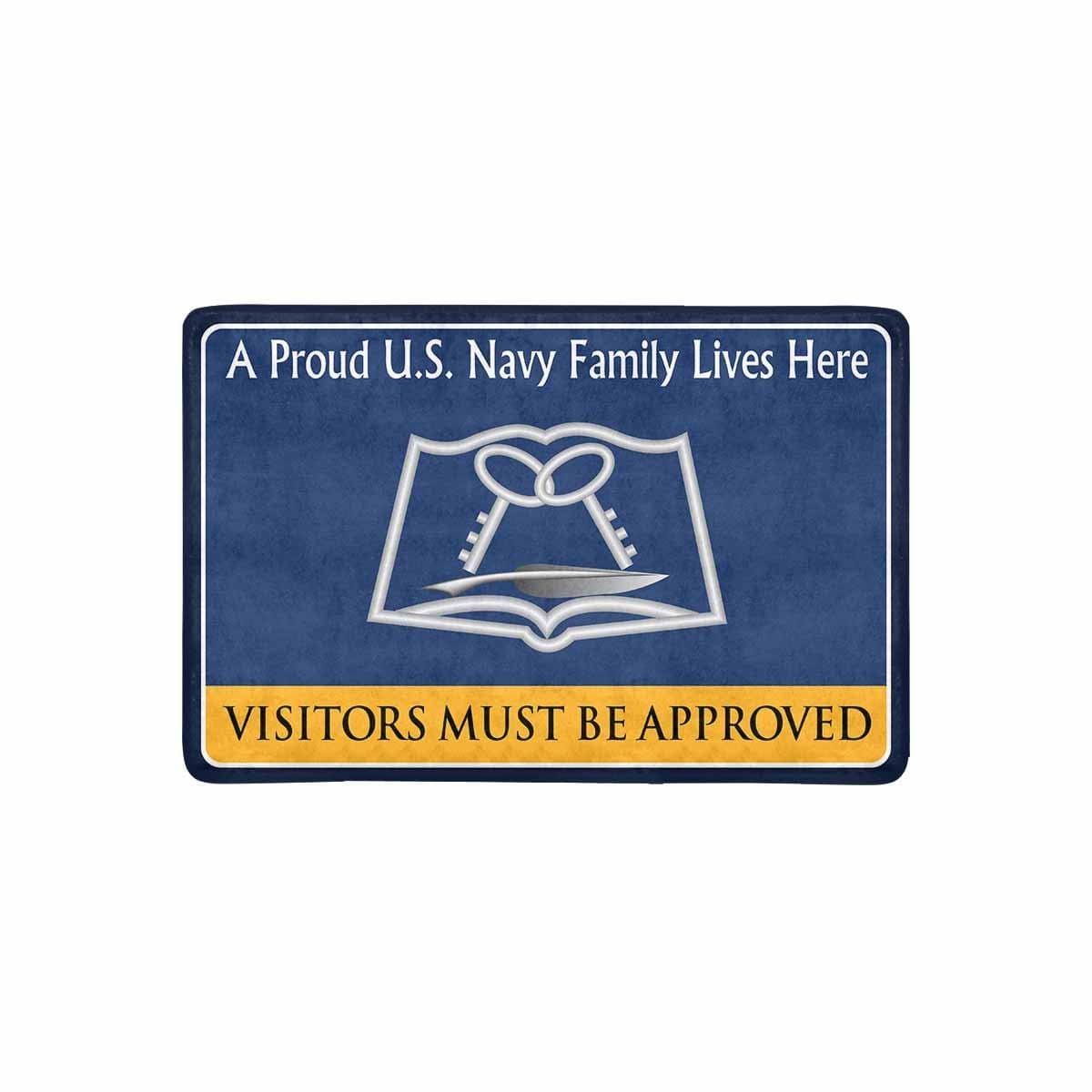 Navy Culinary Specialist Navy CS Family Doormat - Visitors must be approved (23,6 inches x 15,7 inches)-Doormat-Navy-Rate-Veterans Nation