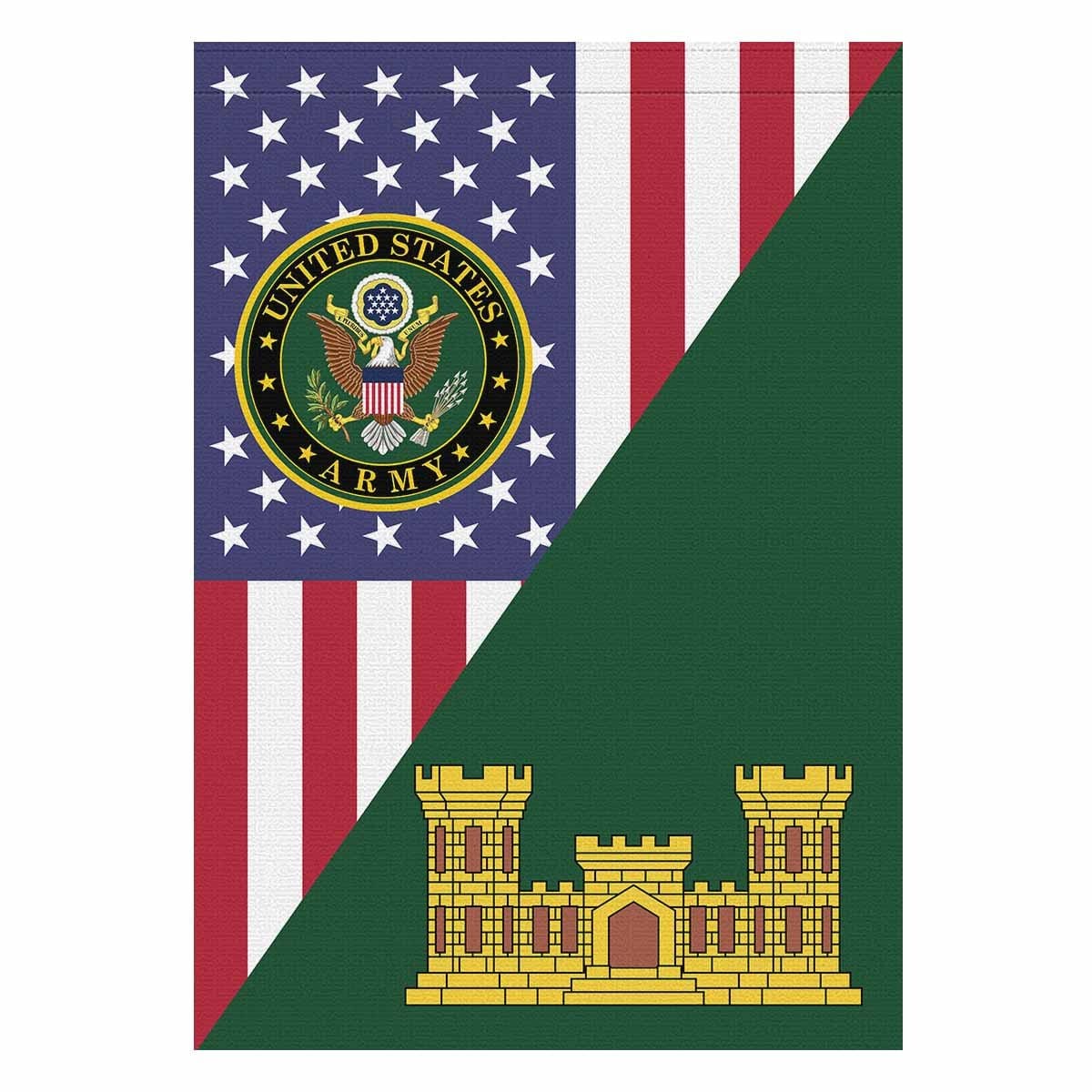 U.S. Army Corps of Engineers House Flag 28 Inch x 40 Inch Twin-Side Printing-HouseFlag-Army-Branch-Veterans Nation