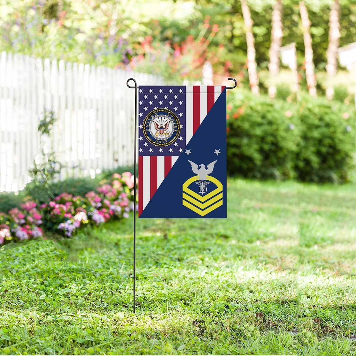 US Navy Dental Technician Navy DT E-9 MCPO Master Chief Petty Officer Garden Flag 12 Inches x 18 Inches Twin-Side Printing-GDFlag-Navy-Rating-Veterans Nation