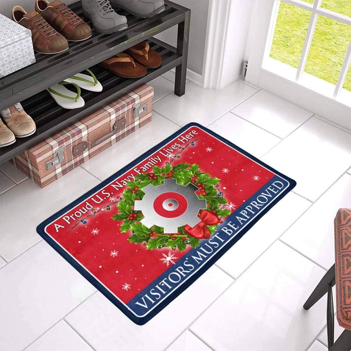 U.S Navy Engineman Navy EN - Visitors must be approved - Christmas Doormat-Doormat-Navy-Rate-Veterans Nation